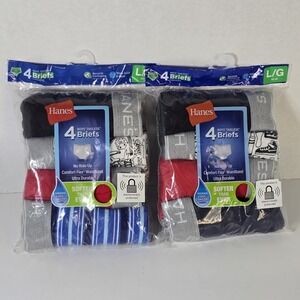 Hanes Briefs Boys Large 14-16 Tagless Cool Dri Lot of 2‎